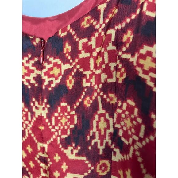 Lauren Ralph Lauren Western Silk Sundress Red Boho Print Sleeveless Womens 12P - Picture 8 of 14
